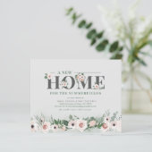 Begroting Floral New Home Address Moving Announge (Staand voorkant)