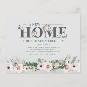 Begroting Floral New Home Address Moving Announge