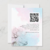 Begroting Floral Pink Blue Wash QR Wedding Invite (Achterkant)