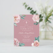 Begroting Floral Pink Peonies Girl Eerste Gemeensc (Staand voorkant)