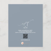 Begroting Floral QR Code Dusty Blue Wedding Invite (Achterkant)