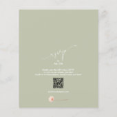 Begroting Floral QR Code Sage Green Wedding Invitt (Achterkant)