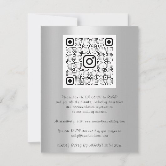 Begroting Floral QR-code Silver Holographic (Achterkant)