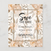 Begroting Floral QR Code Weddenschap Save the Date (Voorkant)