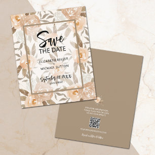 Begroting Floral QR Code Weddenschap Save the Date Flyer