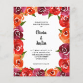 Begroting Floral QR Code Wedding Invitations (Voorkant)