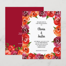 Begroting Floral QR Code Wedding Invitations