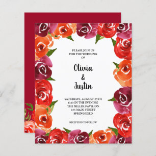 Begroting Floral QR Code Wedding Invitations