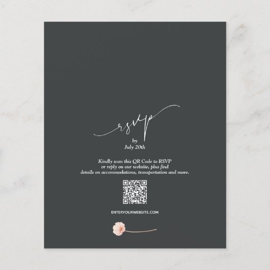 Begroting Floral QR Code Wedding Invitations (Achterkant)