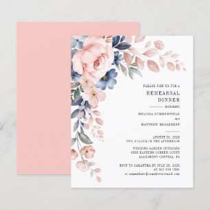 Begroting Floral roze repetitie dinale uitnodiging