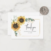 Begroting Floral Sunflower Weddenschap Hartelijk d Notitiekaartje (Voorkant / Achterkant in situ)