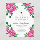 Begroting Floral Waterverf Peonies Eerste Gemeensc (Voorkant / Achterkant)