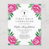 Begroting Floral Waterverf Peonies Eerste Gemeensc (Voorkant)