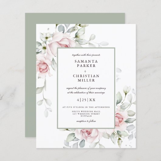 Begroting | Floral Wedding Flyer (Voorkant / Achterkant)
