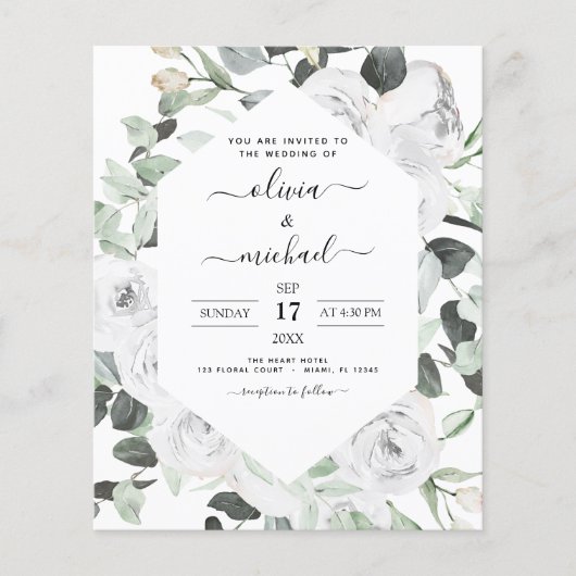 Begroting Floral White Roses Eucalyptus Wedding (Voorkant)
