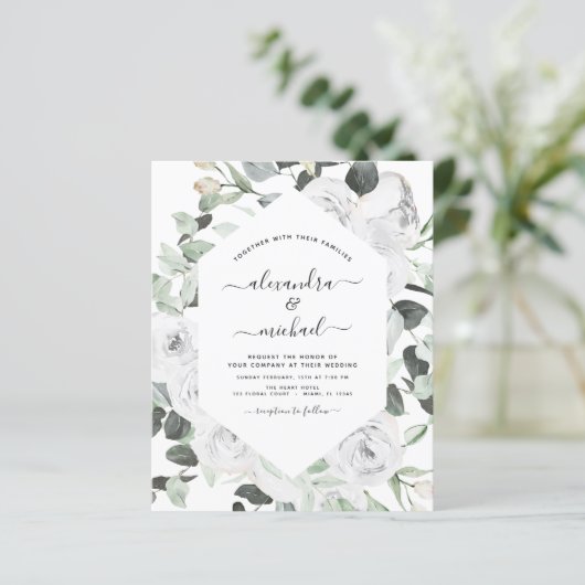Begroting Floral White Roses Eucalyptus Wedding (Staand voorkant)