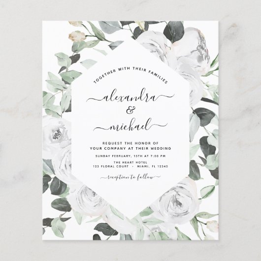Begroting Floral White Roses Eucalyptus Wedding (Voorkant)
