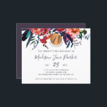 Begroting florale chic 21st verjaardagsfeestuitnod<br><div class="desc">Moderne boho chic 21st volwassen verjaardagsbudgettering betaalbare sjabloon voor partijuitnodiging met een trendy, volledig bewerkbare typografie script en een rode, onechte paarse indigo bohemen bouquets border en een ronde faux metallic goudkoper metallic cirkel . LEES DEZE BEFORE PURKEER ZEGGEN! Dit is een betaalbare budgetkaart die op een vel papier is...</div>