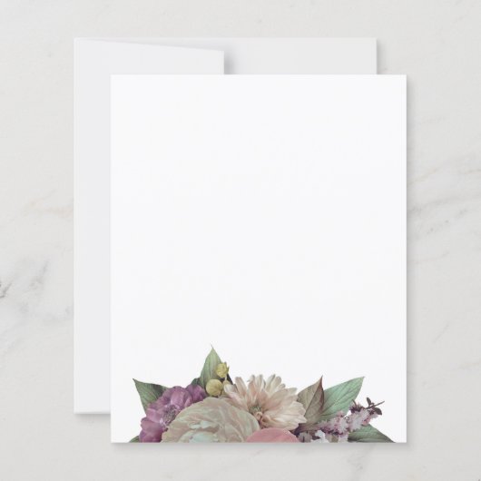 Begroting florale chic Huwarmer-uitnodiging (Achterkant)