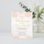 Begroting florale elegant Christening Uitnodiging (Staand voorkant)