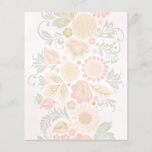 Begroting florale elegant Christening Uitnodiging (Achterkant)