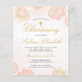Begroting florale elegant Christening Uitnodiging (Voorkant)
