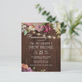 Begroting florale houtwagen uitnodiging (Staand voorkant)