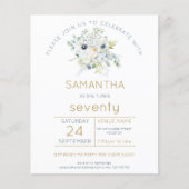 Begroting Florals 70e uitnodiging van de Birthday  (Voorkant)