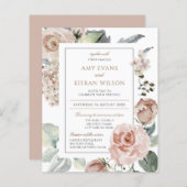 Begroting Formeel Elegant Floral Dusty Pink Weddin (Voorkant / Achterkant)