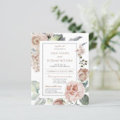 Begroting Formeel Elegant Floral Dusty Pink Weddin (Staand voorkant)