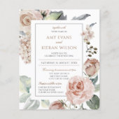 Begroting Formeel Elegant Floral Dusty Pink Weddin (Voorkant)