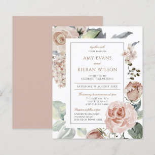 Begroting Formeel Elegant Floral Dusty Pink Weddin