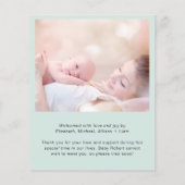 Begroting Foto Dank u Mint Birth Announding (Achterkant)