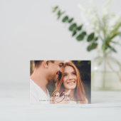 Begroting foto elegant bruiloft bedankt je groene informatiekaartje (Staand voorkant)