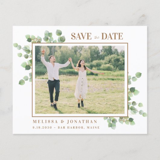 Begroting Foto Eucalyptus Greenery Save the Date (Voorkant)