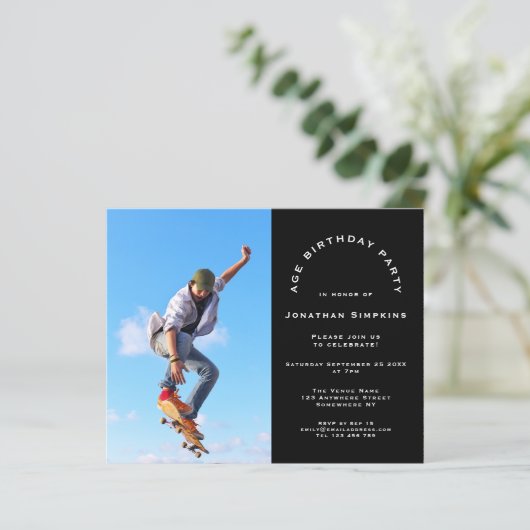 Begroting Foto Man elke zondag uitnodiging (Staand voorkant)