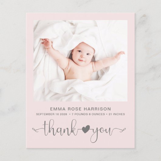 Begroting Foto Roze Baby Girl - Aankondiging van g (Voorkant)