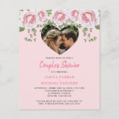 Begroting foto roze koppels douche Uitnodiging (Voorkant)
