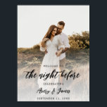 Begroting Fotorepetitie 's nachts eten Poster<br><div class="desc">Moderne fotorepetitie 's Nachts voor welkomstteken</div>