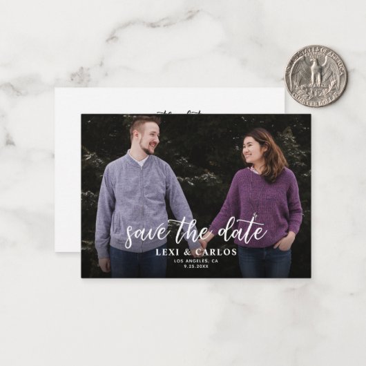 Begroting Foto's en kalligrafie 2B Darker Hor Save Notitiekaartje (Voorkant / Achterkant in situ)