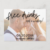 Begroting Fotovrije Drinken Bieden Datum opslaan Aankondigingskaart (Voorkant)