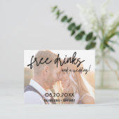 Begroting Fotovrije Drinken Bieden Datum opslaan Aankondigingskaart (Staand voorkant)