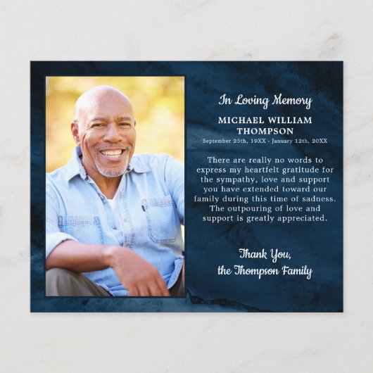 Begroting Funeral Hartelijk dank! Blauwe marmer (Voorkant)