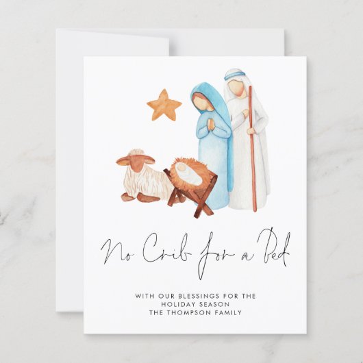 Begroting Geen Wieg voor kerstKaart met biesthetis (Voorkant)