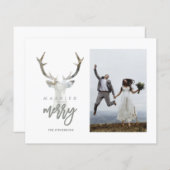 Begroting Gehuwd en Merry Rustic Deer Holiday (Voorkant / Achterkant)