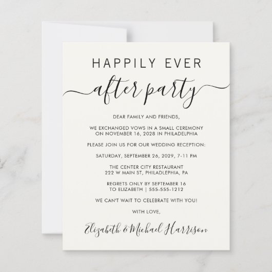 Begroting gelukkig ooit na uitnodiging van het huw (Voorkant)