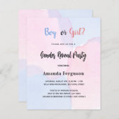 Begroting gender laat roze blauwe uitnodiging zien (Voorkant / Achterkant)