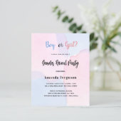 Begroting gender laat roze blauwe uitnodiging zien (Staand voorkant)