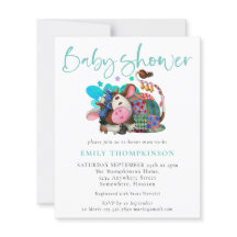 Begroting Genderneutrale Koe Blauwgroen Baby showe