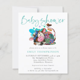 Begroting Genderneutrale Koe Blauwgroen Baby showe